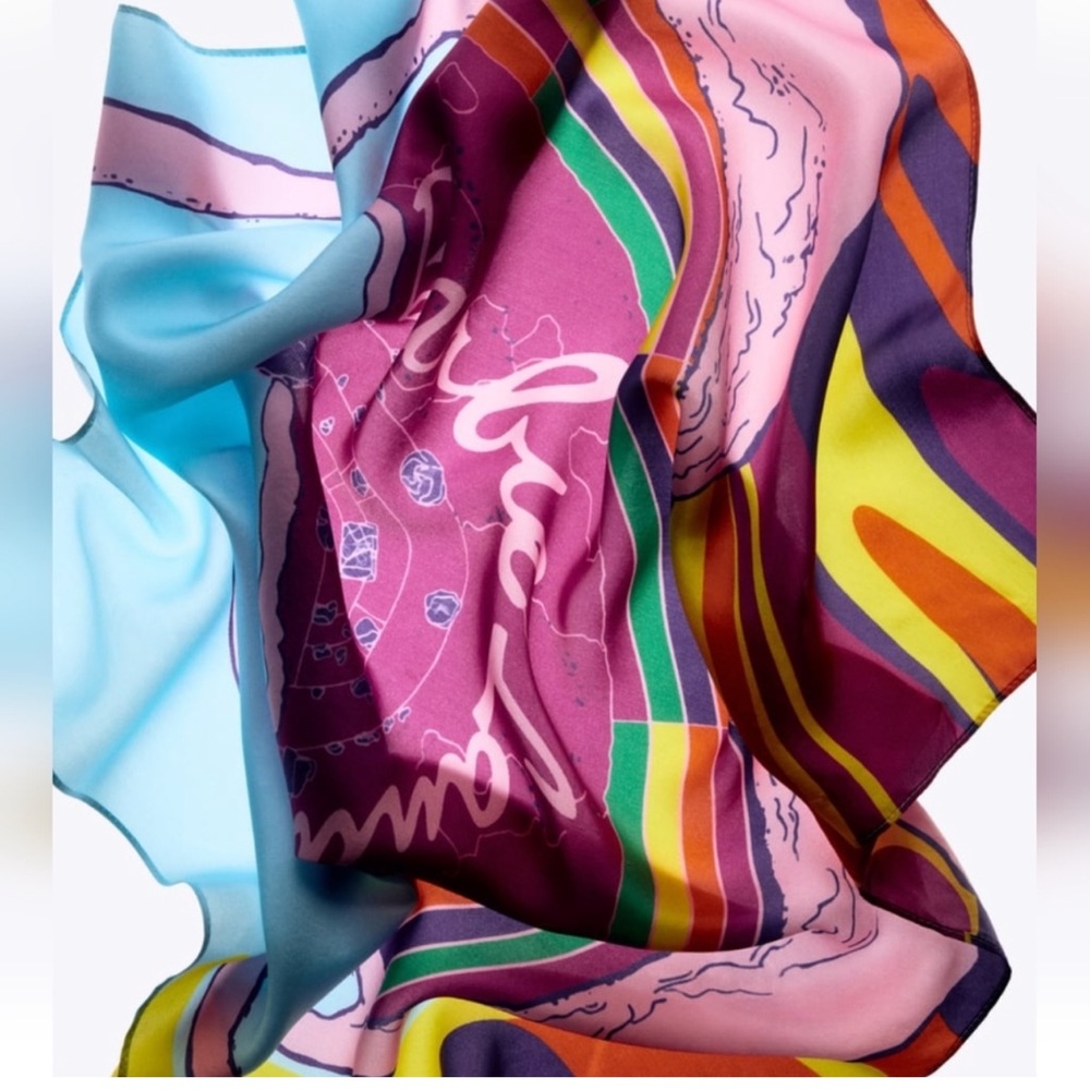 ZARA X Barbie The Movie Silk Print Scarf - Picture 6 of 9